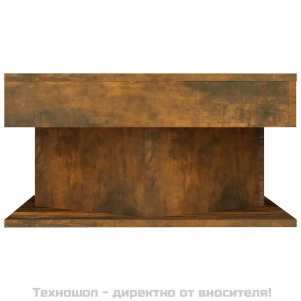 Маса за кафе, опушен дъб, 57x57x30 см, инженерно дърво