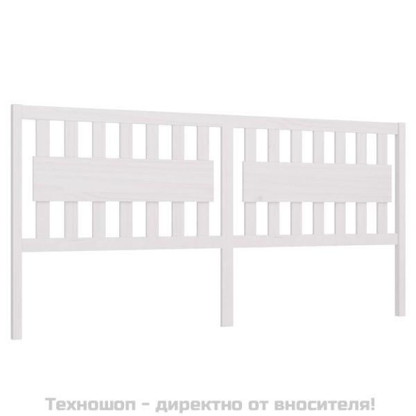 Горна табла за легло, бяла, 205,5x4x100 см, бор масив