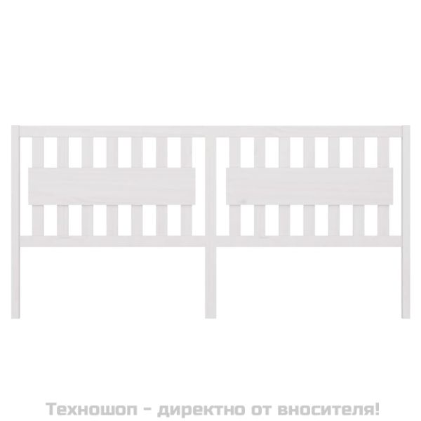Горна табла за легло, бяла, 205,5x4x100 см, бор масив