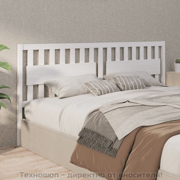 Горна табла за легло, бяла, 205,5x4x100 см, бор масив