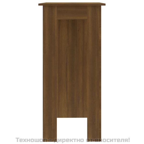 Бар маса с рафт, кафяв дъб, 102x50x103,5 см, ПДЧ