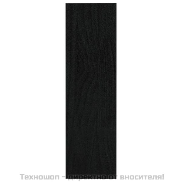 Библиотека/разделител за стая, черна, 100x30x103 см, бор масив