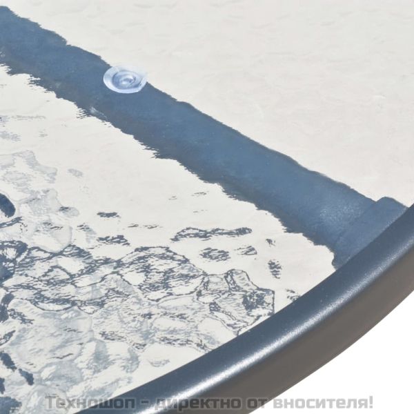 Градински трапезен комплект, 5 части, стомана, черен