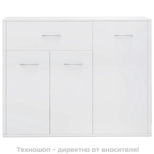 Бюфет, бял гланц, 88x30x70 см, инженерно дърво