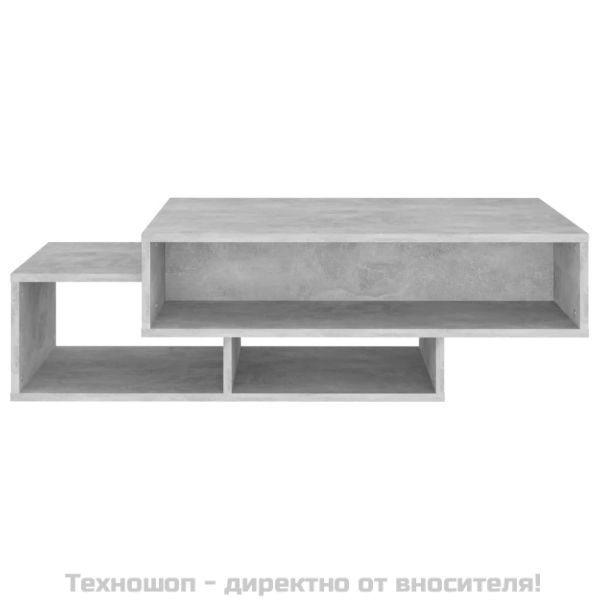 Маса за кафе, бетонно сива, 105x55x32 см, инженерно дърво