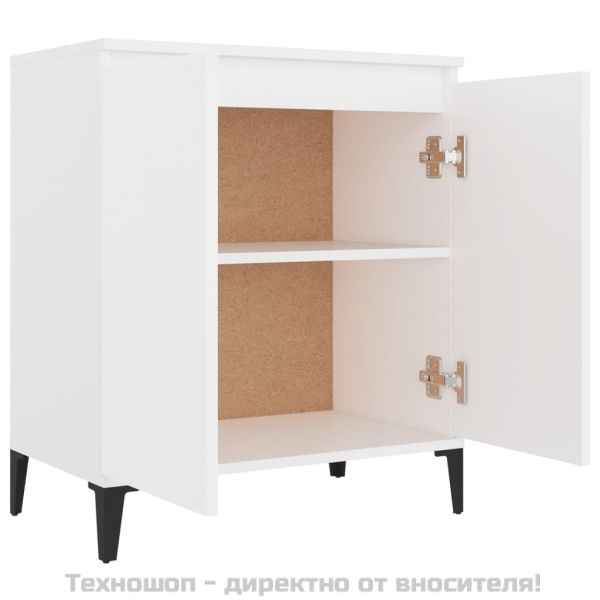 Сайдборд, бял, 60x35x70 см, инженерно дърво