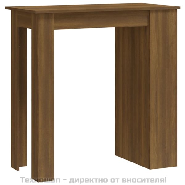 Бар маса с рафтове, кафяв дъб, 102x50x103,5 см, инженерно дърво
