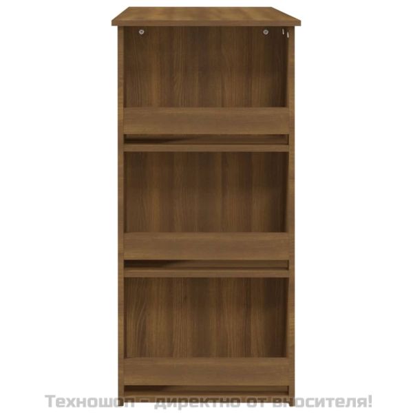Бар маса с рафтове, кафяв дъб, 102x50x103,5 см, инженерно дърво