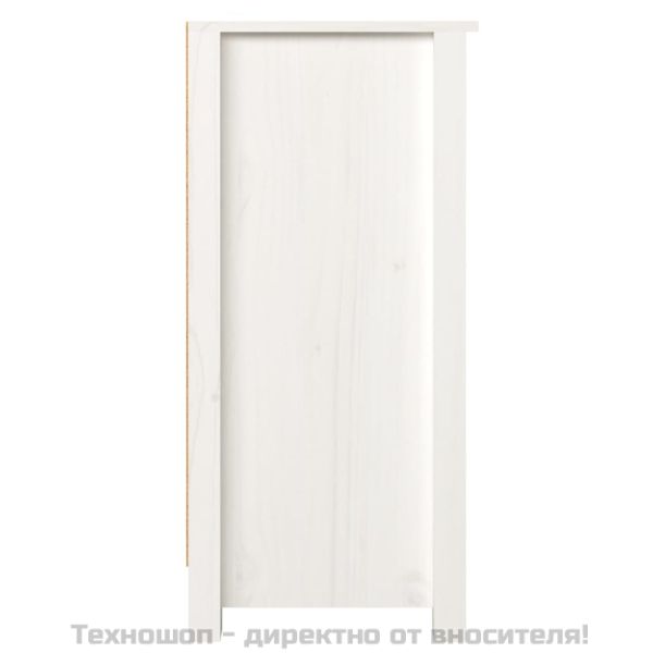 Сайдборд, бял, 100x35x74 см, бор масив