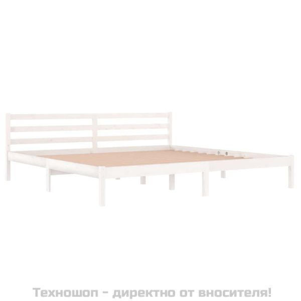 Рамка за легло, бор масив, 200x200 см, бяла