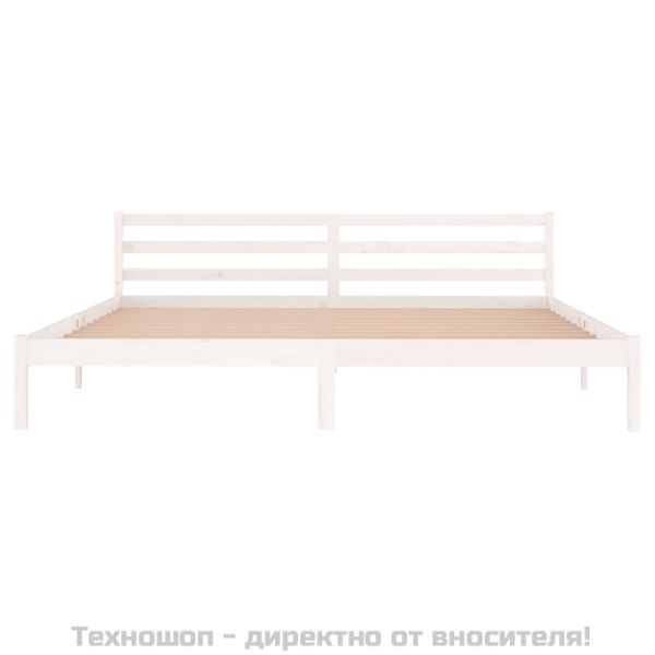 Рамка за легло, бор масив, 200x200 см, бяла