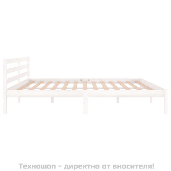 Рамка за легло, бор масив, 200x200 см, бяла