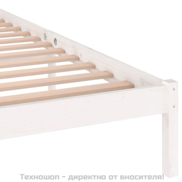 Рамка за легло, бор масив, 200x200 см, бяла