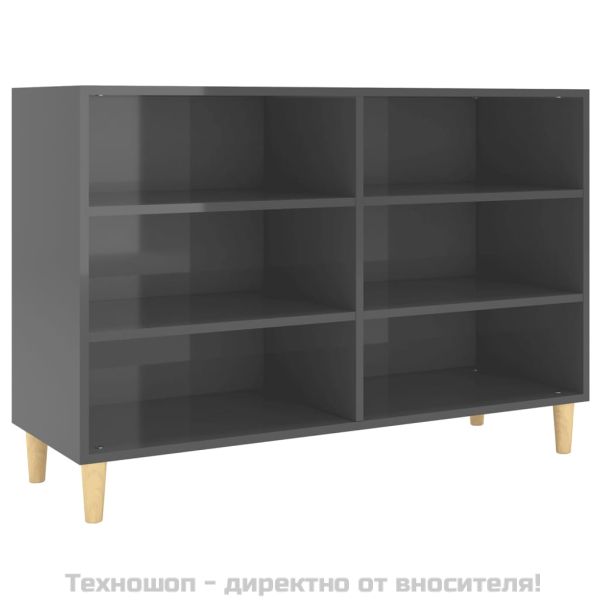 Бюфет, сив гланц, 103,5x35x70 см, инженерно дърво