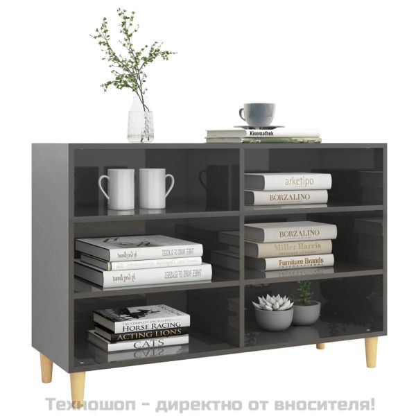 Бюфет, сив гланц, 103,5x35x70 см, инженерно дърво