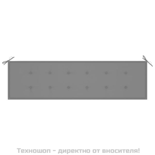 Възглавница за градинска пейка сива 180x50x3 см оксфорд плат