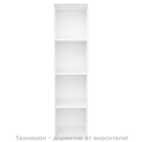 Библиотека/ТВ шкаф, бяла, 36x30x143 см, инженерно дърво