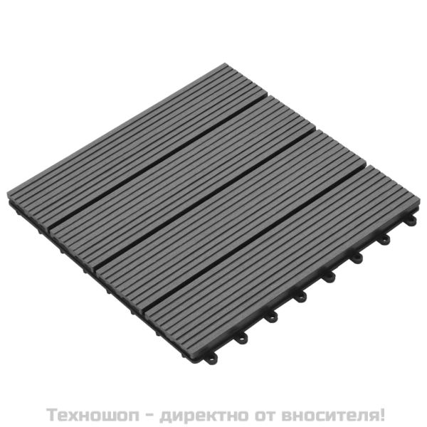 WPC декинг плочки сиви, 30х30 см, 11 бр, 1 м²