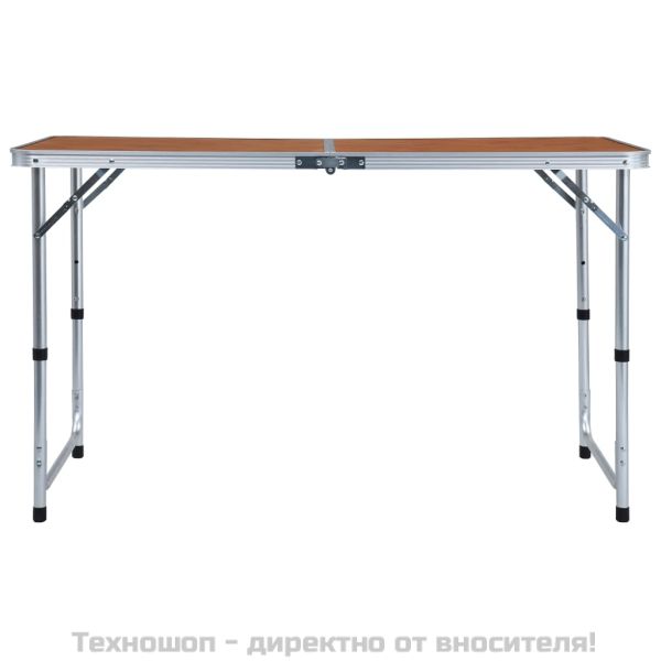 Сгъваема къмпинг маса, алуминий, 120x60 см