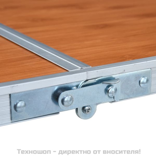 Сгъваема къмпинг маса, алуминий, 120x60 см