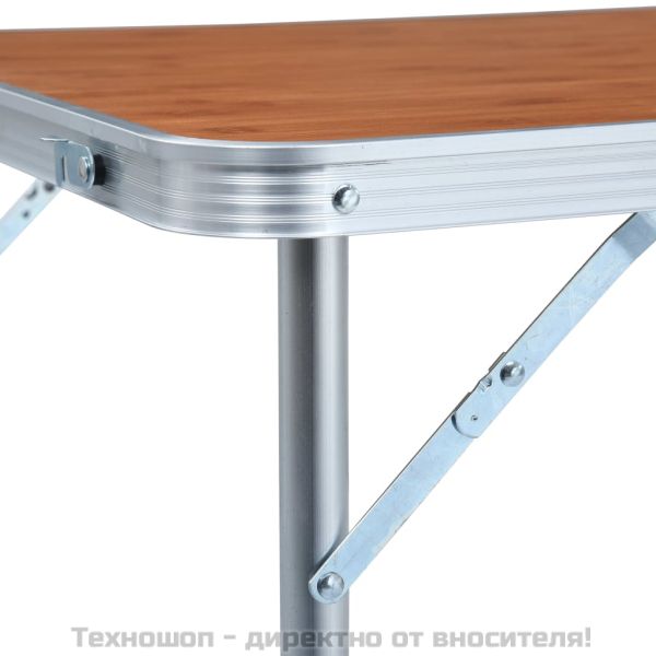 Сгъваема къмпинг маса, алуминий, 120x60 см