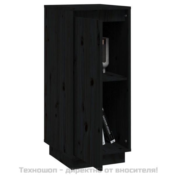 Сайдборди, 2 бр, черни, 31,5x34x75 см, бор масив