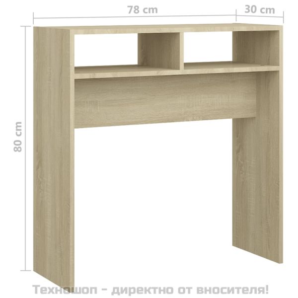 Конзолна маса, дъб сонома, 78x30x80 см, инженерно дърво