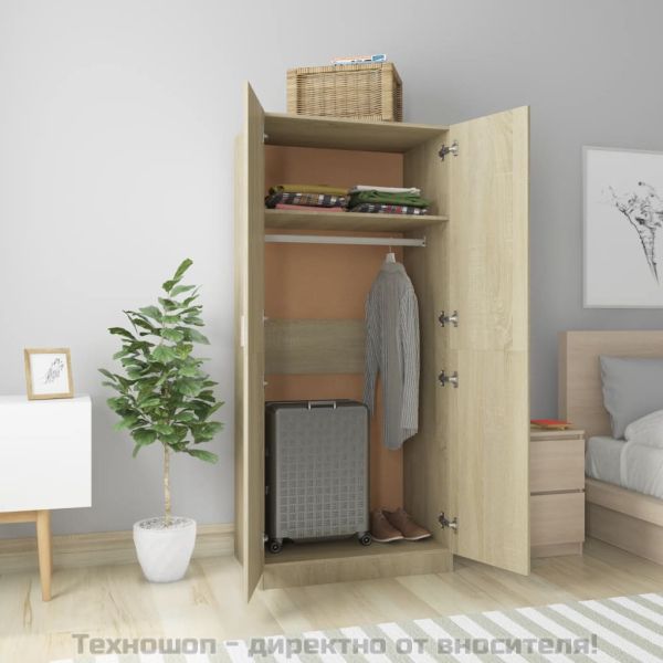 Гардероб, дъб сонома, 80x52x180 см, инженерно дърво