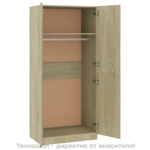 Гардероб, дъб сонома, 80x52x180 см, инженерно дърво