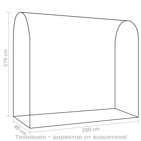 Оранжерия с врата с цип, 200x80x170 см