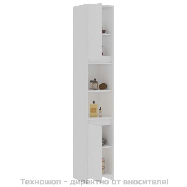 Шкаф за баня, бял, 30x30x183,5 см, ПДЧ