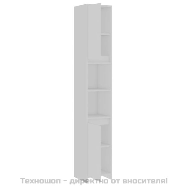 Шкаф за баня, бял, 30x30x183,5 см, ПДЧ