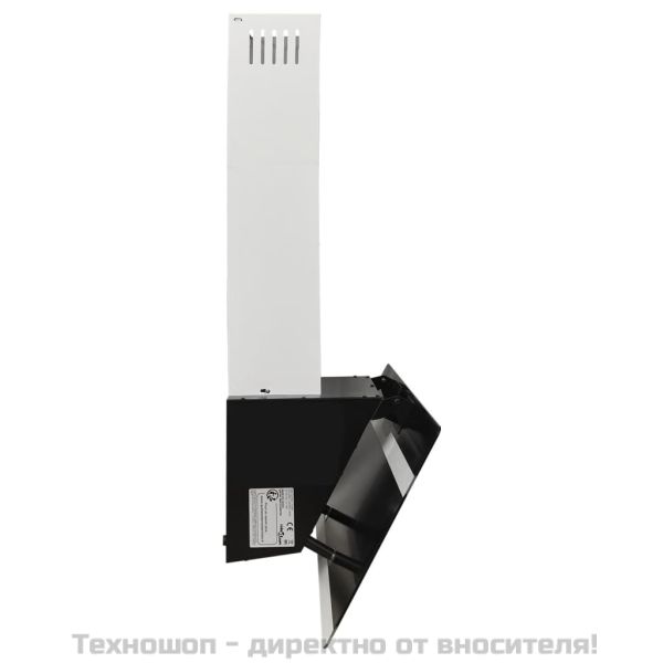 Стенен абсорбатор, 90 см, стомана и закалено стъкло, черен