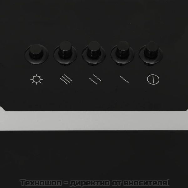 Стенен абсорбатор, 90 см, стомана и закалено стъкло, черен