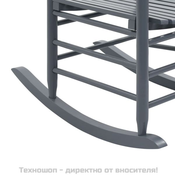 Люлеещ се стол с извита седалка, сив, дърво от топола