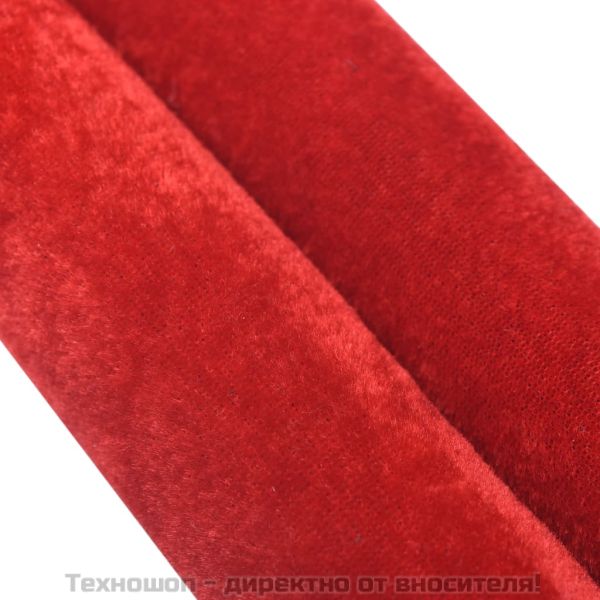 Въже за бариера, червено и златисто, кадифе