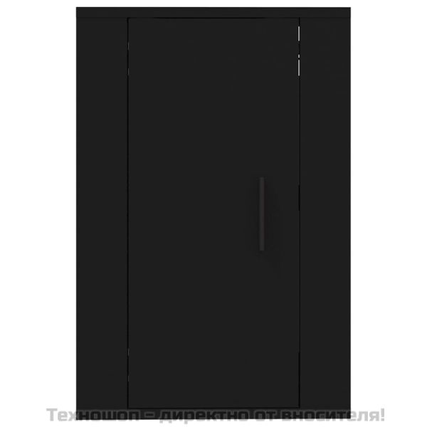 ТВ шкафове със стенен монтаж, 2 бр, черни, 40x34,5x60 см