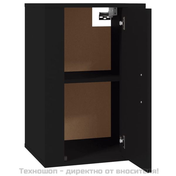 ТВ шкафове със стенен монтаж, 2 бр, черни, 40x34,5x60 см