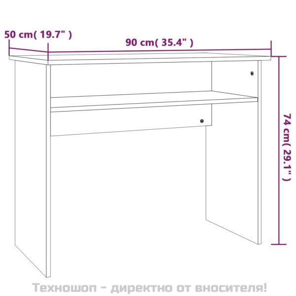 Бюро, сив сонома, 90x50x74 см, инженерно дърво