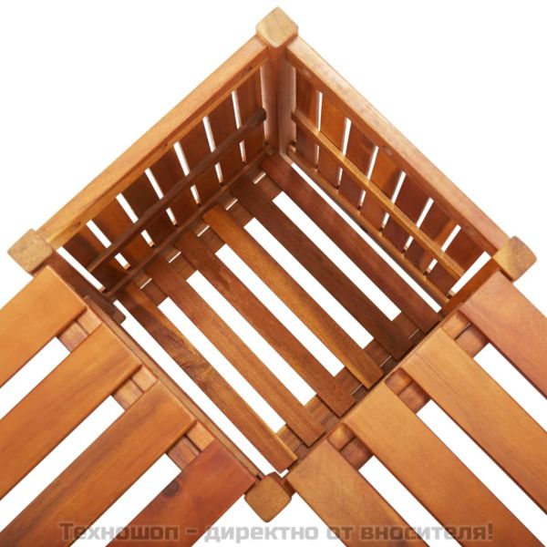 Градинска ъглова пейка с плантер, 117x117x40 cм, акация масив