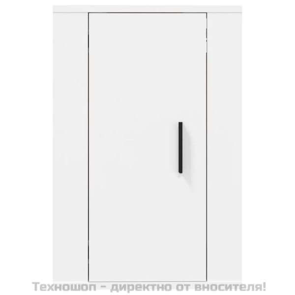 ТВ шкафове със стенен монтаж, 2 бр, бели, 40x34,5x60 см