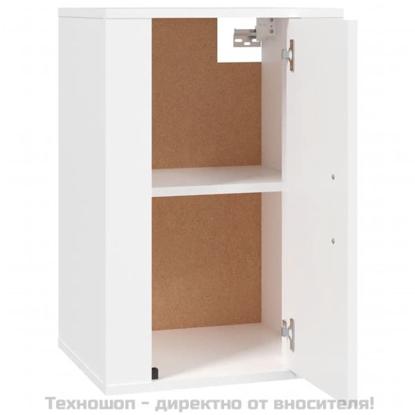 ТВ шкафове със стенен монтаж, 2 бр, бели, 40x34,5x60 см