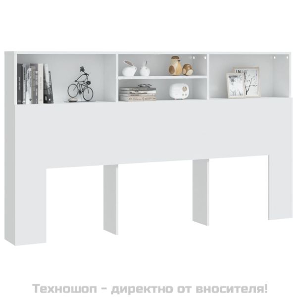 Табла за легло тип шкаф, бяла, 180x19x103,5 см