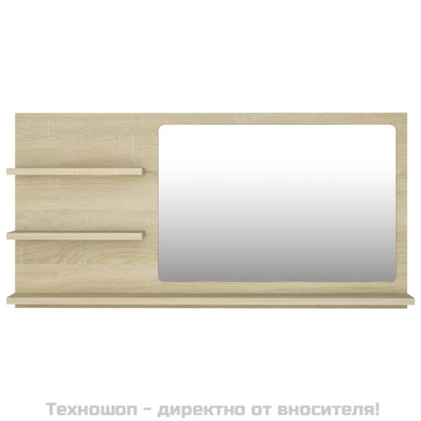 Огледало за баня, дъб сонома, 90x10,5x45 см, инженерно дърво