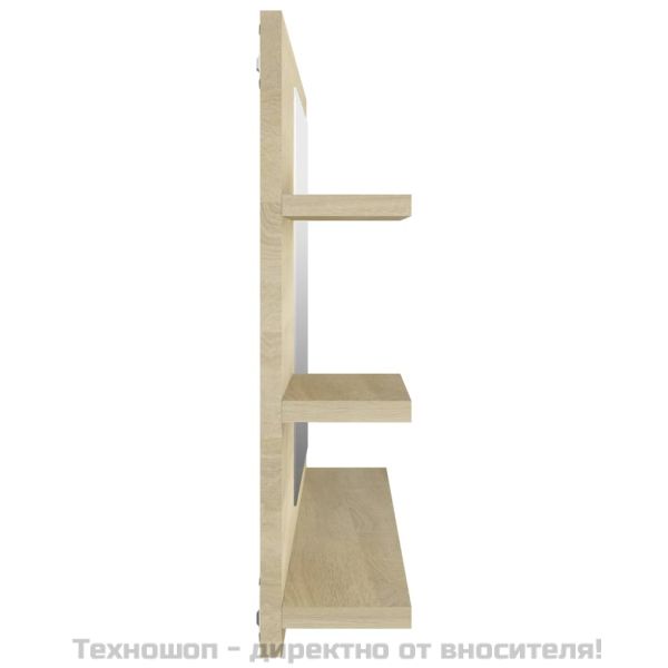 Огледало за баня, дъб сонома, 90x10,5x45 см, инженерно дърво