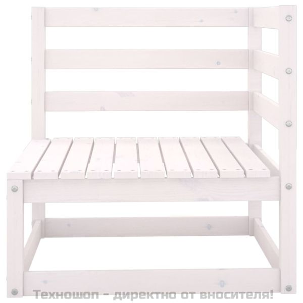 Градински ъглови дивани, 2 бр, бели, бор масив