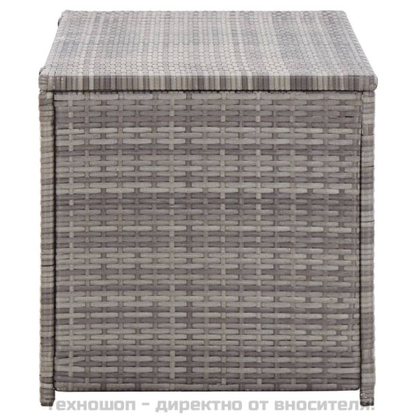 Градински сандък за съхранение, полиратан, 100x50x50 см, сив