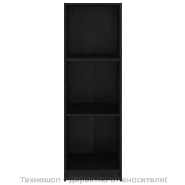 Библиотека/разделител за стая, черна, 36x33x110 см, бор масив