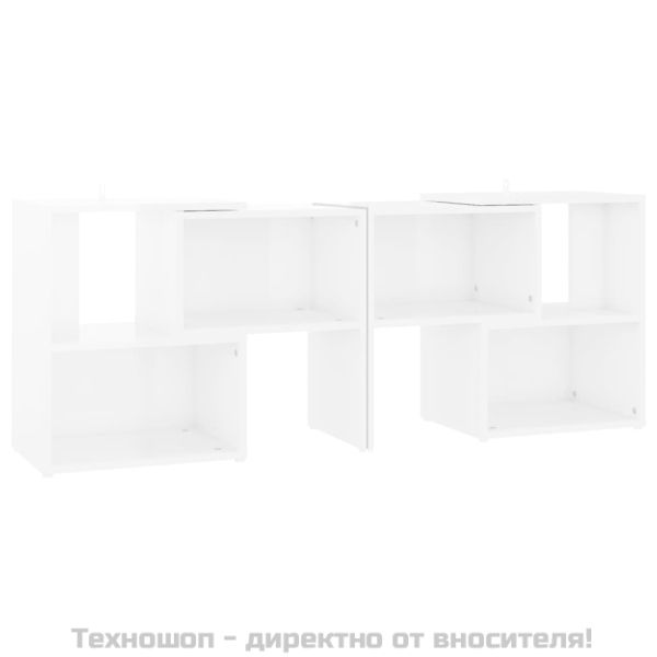 ТВ шкаф, бял, 104x30x52 см, инженерно дърво