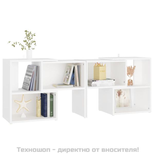 ТВ шкаф, бял, 104x30x52 см, инженерно дърво